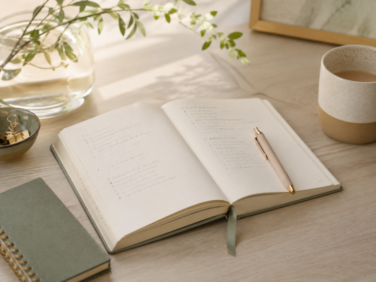 Close-up of a person writing by hand in a journal